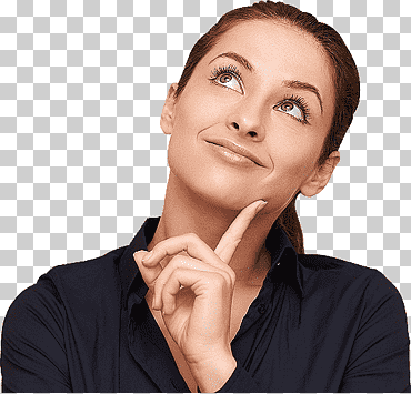 Mujer vestida con top negro mientras pensaba, persona pensante pregunta de bing, mujer pensante, diverso, empresa, Servicio png