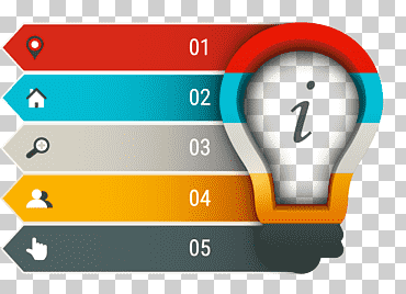 Ilustración de bombilla, infografía, elemento ppt creativo, ángulo, Gráficos 3d por computadora, texto png