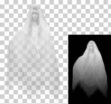 Escritorio fantasma monocromo, aficionado, blanco, monocromo, mujer png