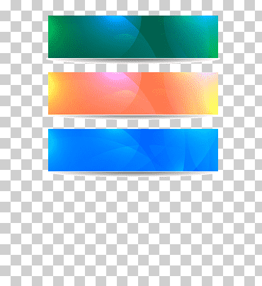 Web banner poster, material de banners en color, tres decoraciones en colores surtidos, ángulo, otro, salpicadura de color png