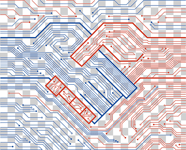 Ilustración de agitar azul y rojo, ingeniería electrónica, circuito electrónico, red electrónica, tecnología de protocolo de enlace, sombreado, azul, ángulo, texto png