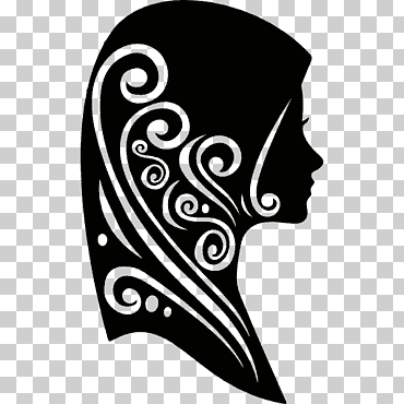 silueta de ilustración femenina, hijab iconos de computadora musulmán islam, musulmán, Moda, logo, monocromo png