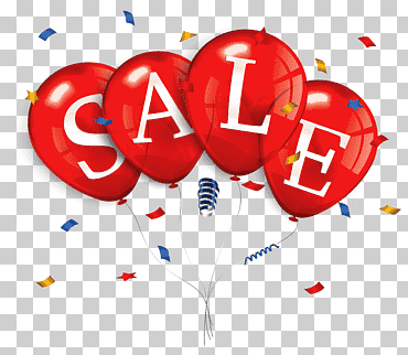 Venta de ilustraciones digitales en rojo y blanco, venta de globos, venta de globos., corazón, pegatina, posdata encapsulada png