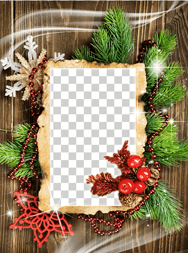 Marco de madera de pino estilo navidad, cuadro, Navidad, copo de nieve png