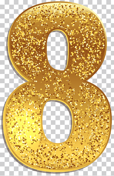 oro 8, número, número ocho oro brillante, álbum, texto, logo png