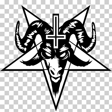 Pentagram baphomet satanism camiseta, satan, emblema, logo, monocromo png