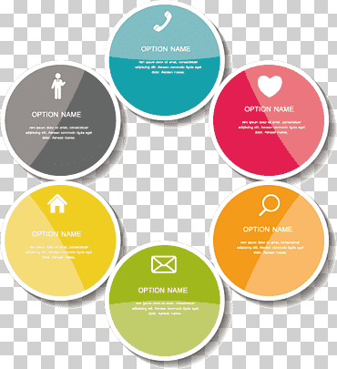 carteles de colores surtidos, circulo grafico, infografía, modelo, etiqueta png