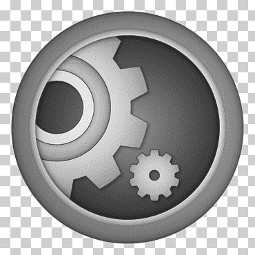 Ilustración de engranaje gris, accesorio de hardware de símbolo de radios de rueda, ajustes, borde, manzana, interfaz de usuario png