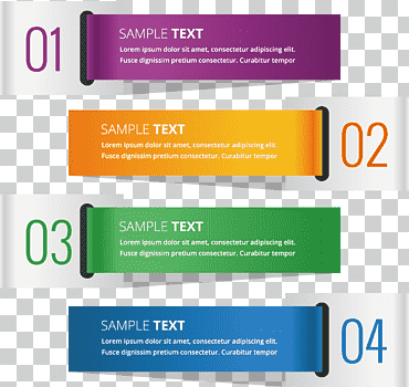 01 a 04 texto de muestra, pancartas pintadas etiqueta color digital., pintura de acuarela, infografía, modelo png