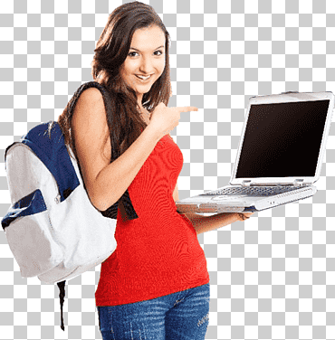 estudiante universidad instituto educación universitaria, estudiante, mujer sosteniendo una computadora portátil y apuntándola, gente, computadora, ensayo png