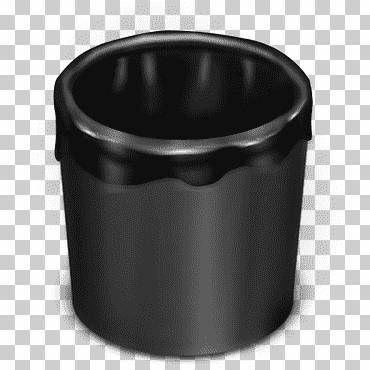 cubo de basura negro, cilindro de hardware de plástico, basura negro vacío, reciclaje, residuos, tacho de reciclaje png
