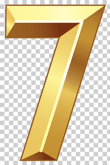 oro 7 ilustración, línea triángulo amarillo, oro número siete, juego, ángulo, texto png