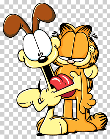 Garfield y Odie, Odie Garfield snoopy comics, perro, animales, globo, mano png