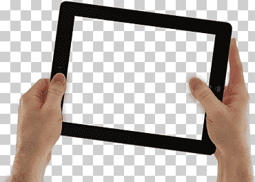 persona con ipad, ipad 3 datos digitales, play ipad, electrónica, mano, digital png