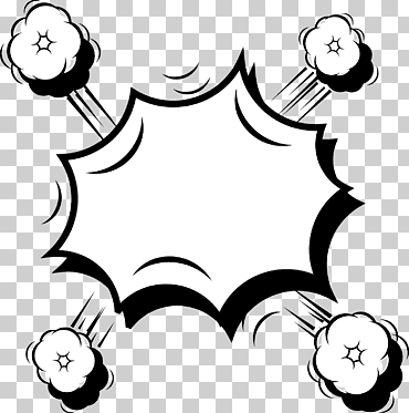 Cuadro de texto en blanco y negro, archivo de cómics, explosión de cómics en la nube, blanco, texto, nube png