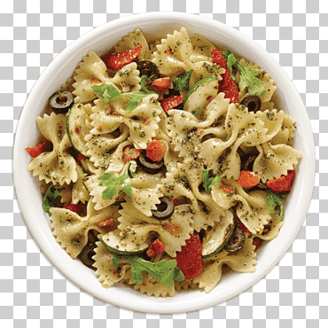 Plato blanco redondo, pasta ensalada de espaguetis alla puttanesca pesto de cocina vegetariana, pasta espagueti, vegetales de hoja, comida, café png