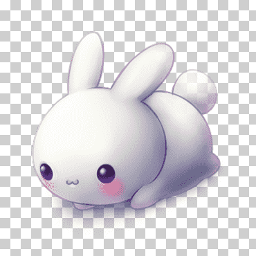 Kawaii 1, personaje de conejo blanco png