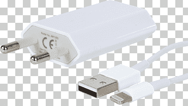 adaptador cargador de batería iphone usb lightning, iphone, electrónica, cable, teléfonos móviles png