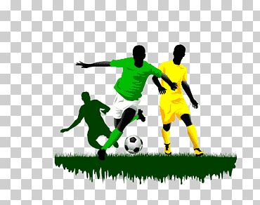 Ilustración de futbolistas, patada de futbolista, silueta de futbolista., animales, equipo, logo png
