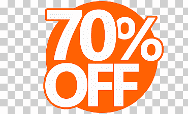70% de descuento en texto, cupón de descuento del 70%, diverso, carteles de descuento, texto png
