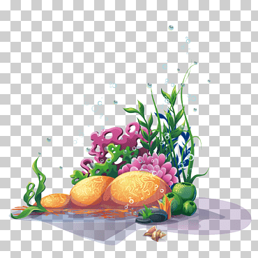 Ilustración de arrecifes de coral de varios colores, algas de ganso, planta de algas marinas de naranja, piedra cálida de ganso, comida, animales, naranja png