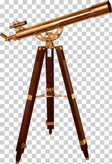 Telescopio de latón sobre trípode, telescopio vintage., objetos, telescopio, latón png