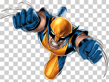 Ilustración de Wolverine, Wolverine volando, historietas, fantasía, glotón png
