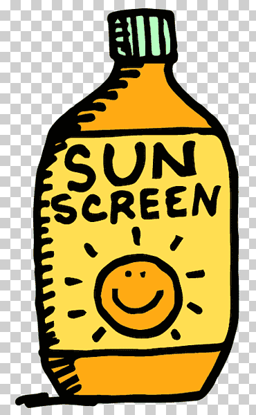 frasco protector solar negro y amarillo, protector solar factor de protección solar quemadura solar, bronceador solar s, blanco, texto, smiley png