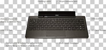 teclado del ordenador teclados numéricos touchpad laptop netbook, asus eee pad transformer, netbook, teclado, computadora png