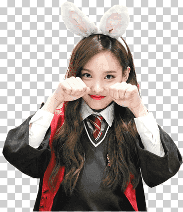mujer en top blanco de manga larga, nayeon dos veces k-pop una en un millón, corte de pelo, diverso, accesorio para el cabello, Moda png