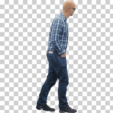 Hombre vestido con camisa de vestir a cuadros azul y marrón, persona caminando, caminando, diverso, camiseta, bing png