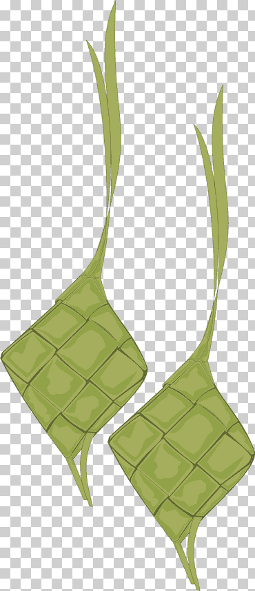 ketupat eid al-fitr mawlid, ketupat, dos adornos verdes ilustración, diverso, hoja, hierba png