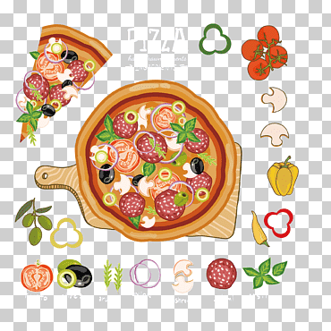Logotipo de pizza, pizza, comida rápida, cocina europea, tocino, comida, pizza., comida, sencillo, receta png
