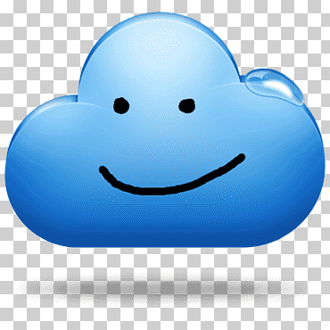 الحوسبة السحابية خدمة استضافة المواقع التخزين السحابي Virtualization Linux ، الحوسبة السحابية, blue, cloud Computing, smiley png