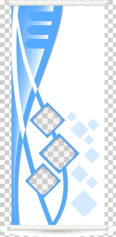 Cortina de pantalla blanca y azul, ilustración de Adobe Illustrator, creatividad enrollable, estante de exhibición creativa, azul, texto, póster png