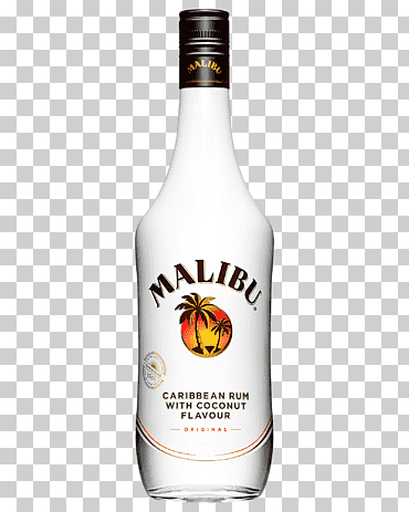 botella de malibu blanco, ron de malibu bebida destilada vino coctel, ron, Ron, Malibu, licor png