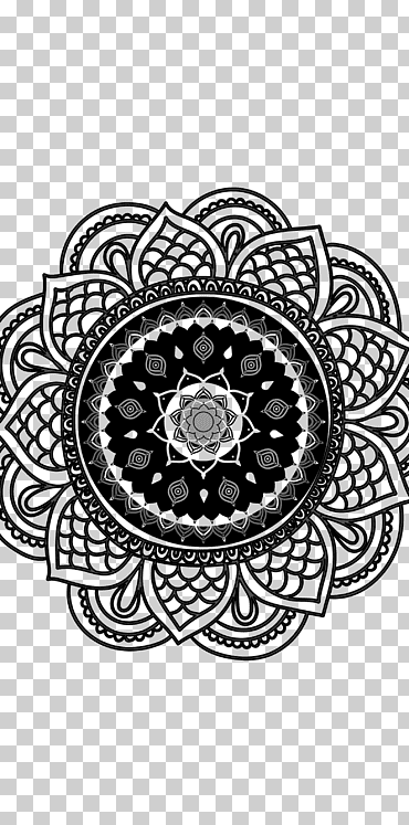 Círculo mandala flor blanca fuente, mandala hueco, blanco, monocromo, flor png