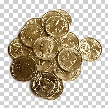 moneda del planeta moneda de un dólar de Estados Unidos moneda, elemento de moneda, plantilla de diseño de logo gratis, moneda de oro, oro png
