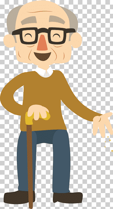 Hombre sosteniendo ilustración de bastón para caminar, dibujos animados, vejez, la gran, profeta, controversa y rois, anciano feliz., mano, gente, empresario png