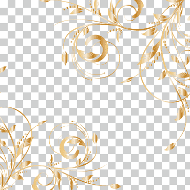 Oro euclidiano, patrones dorados, plantilla de borde floral naranja, marco dorado, hoja, texto png
