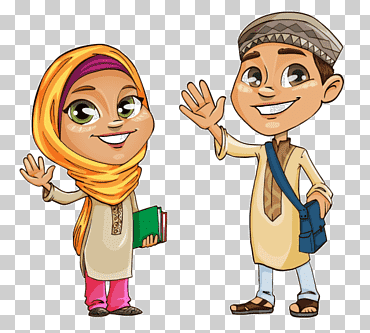 hombre y mujer, quran islam musulmán, dibujos animados de niños, niño, mano, amistad png