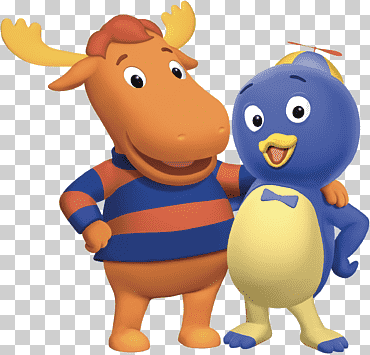 Ilustración de alce naranja, tyrone y pable, en el cine, dibujos animados, los Backyardigans png