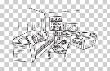 sala de estar sofá dibujo servicios de diseño de interiores, casa boceto, ángulo, mueble, rectángulo png