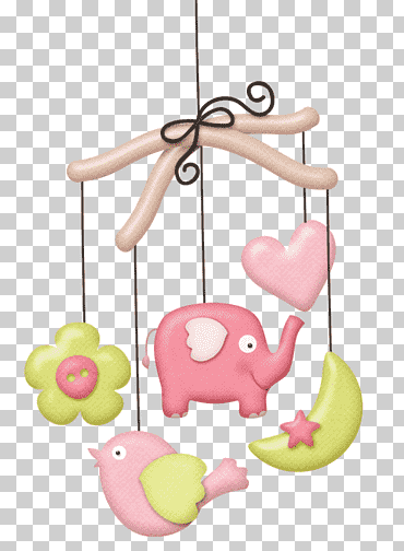 Ilustración móvil de cuna rosa y verde, bebé infantil pañal nacimiento, niño, niño, bebé, gente png
