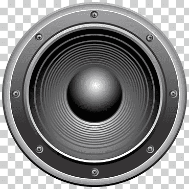 Ilustración de subwoofer negro redondo, micrófono de altavoz, altavoz, subwoofer para coche, sonar, producto png
