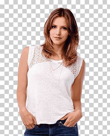mujer vestida con camiseta sin mangas blanca, katharine mcphee alegre, en el cine, katharine mcphee, mujer png