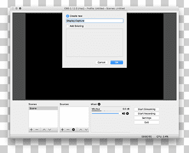 Компьютерная программа Open Broadcaster Software Компьютерная программа macOS Webcam, веб-камера, электроника, компьютер, компьютер Программа png