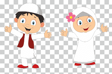 mujer vestida de blanco tocado hijab ilustración, islam musulmán de dibujos animados, ramadhan, niño, mano, personaje de ficción png