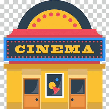 cine edificio cine, caricatura de campus cultura construcción, dibujos animados, objetos, línea png