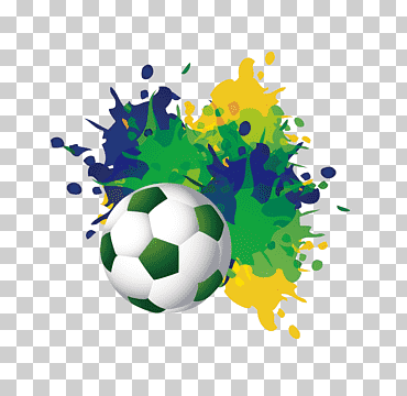 Balón de fútbol de Brasil, fútbol, ​​arte de balones de fútbol verde y blanco, juego, póster, fondo de pantalla de la computadora png
